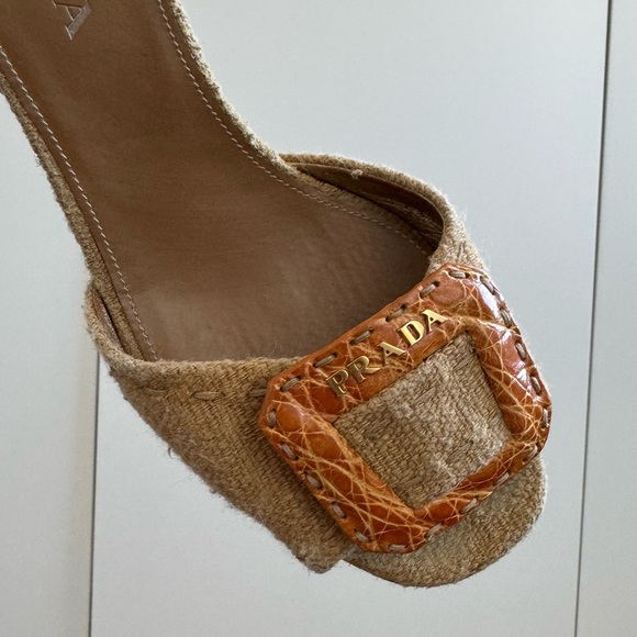 Vintage tweed Prada buckle heels sz 36 - Picture 10 of 10